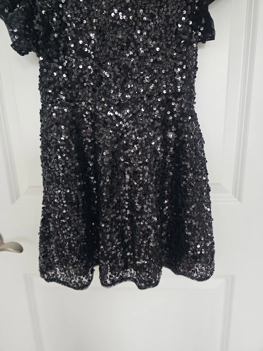 Cat & Jack Black Sequin Short-Sleeve Party Dress